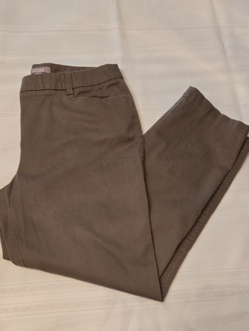 Chico's Taupe Chino Pants Size 2 Or 12/14